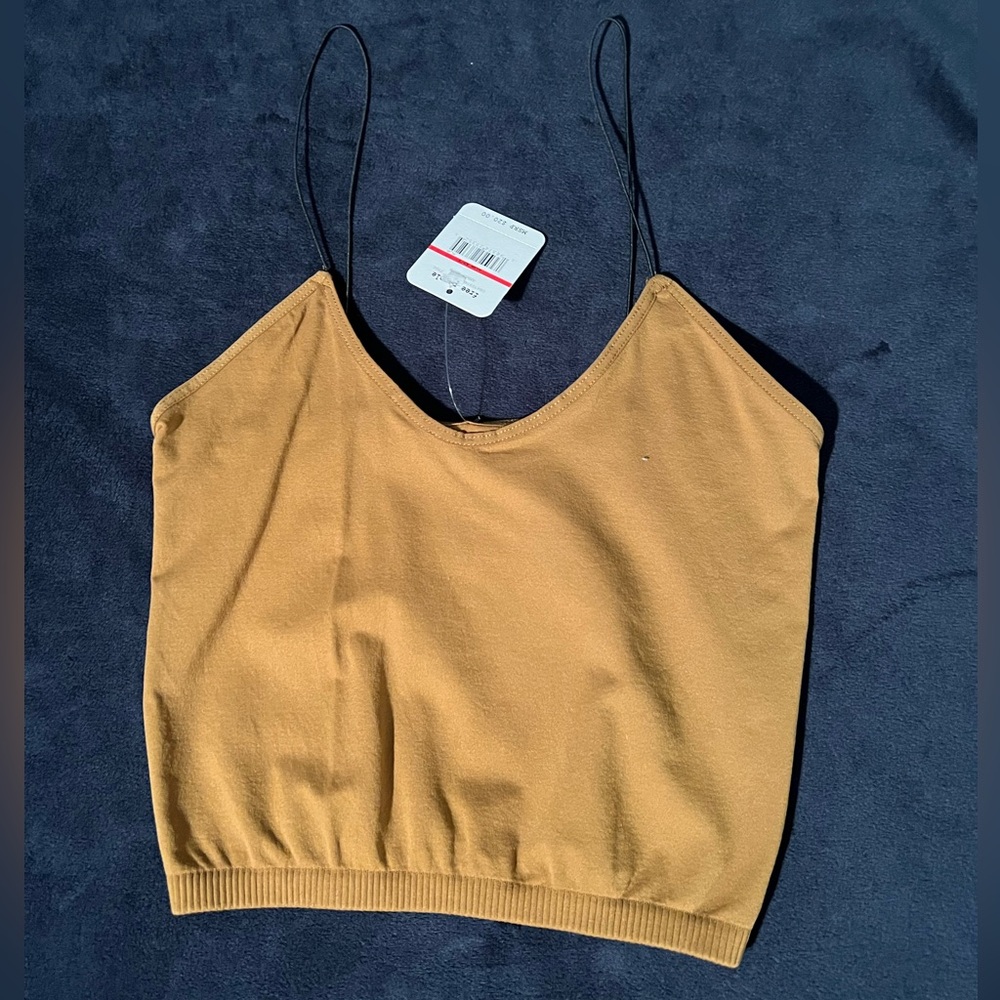 NEW Free People Brown/Yellow Crop Top